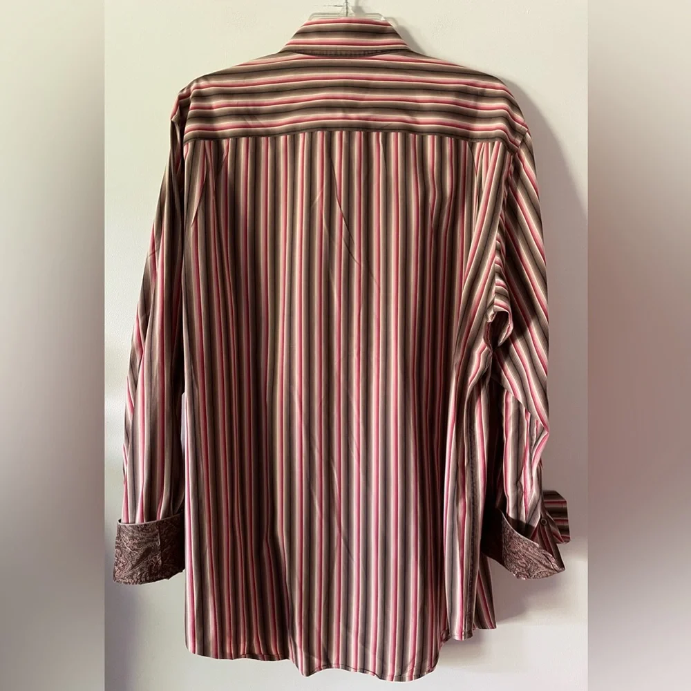 Banana Republic Men’s Size Large Multicolored Vertical Striped Button Down Shirt